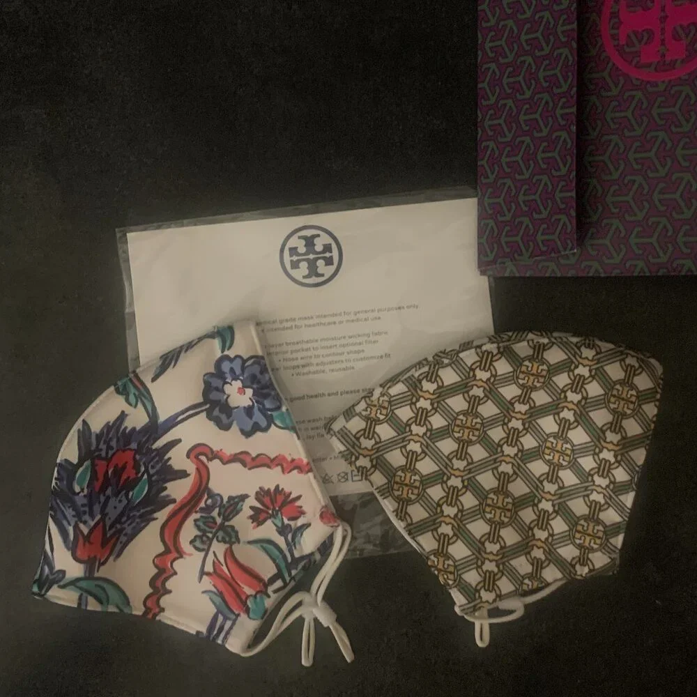 Set of Two Tory Burch Face Masks New